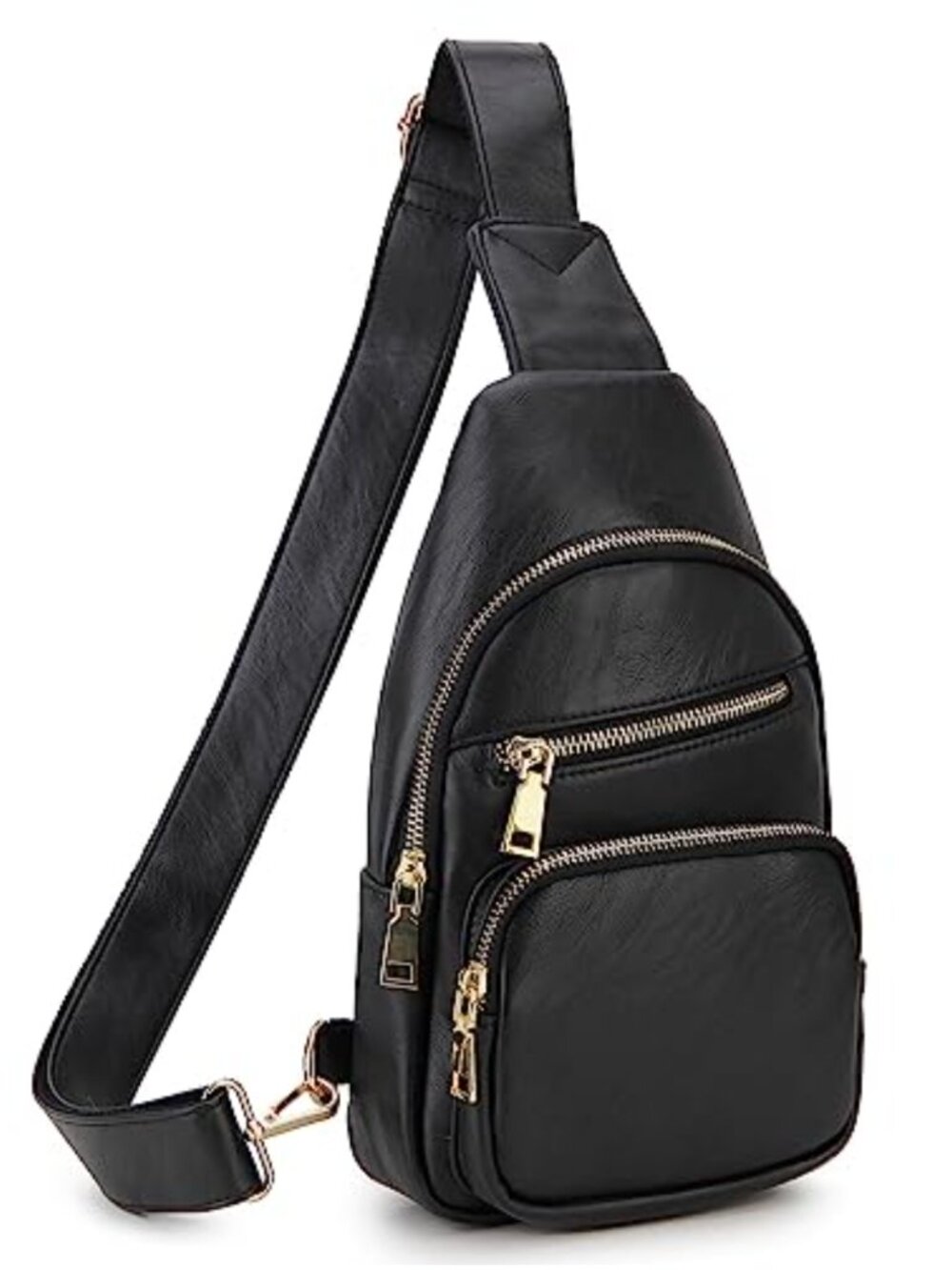 PU Leather Sling Bag Women Crossbody Adjustable Strap Travel Hiking
